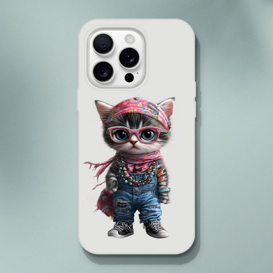 Hippie Chic Kitten iPhone Flexi Case - ROMAG Store