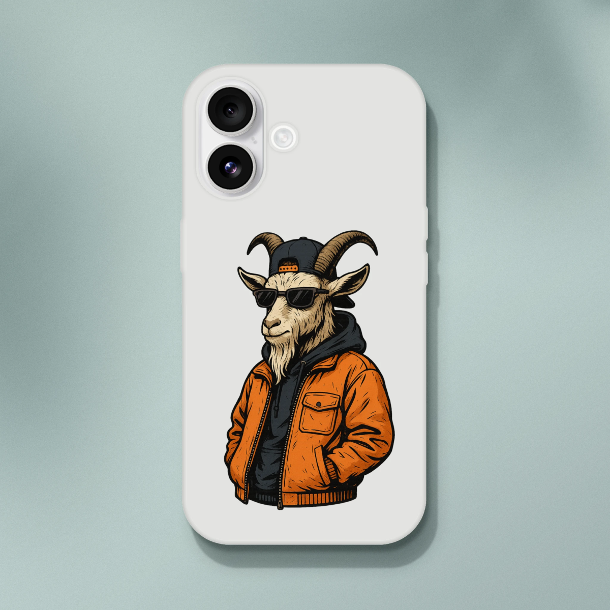 Cool Goat in Streetwear iPhone Flexi Case - ROMAG Store