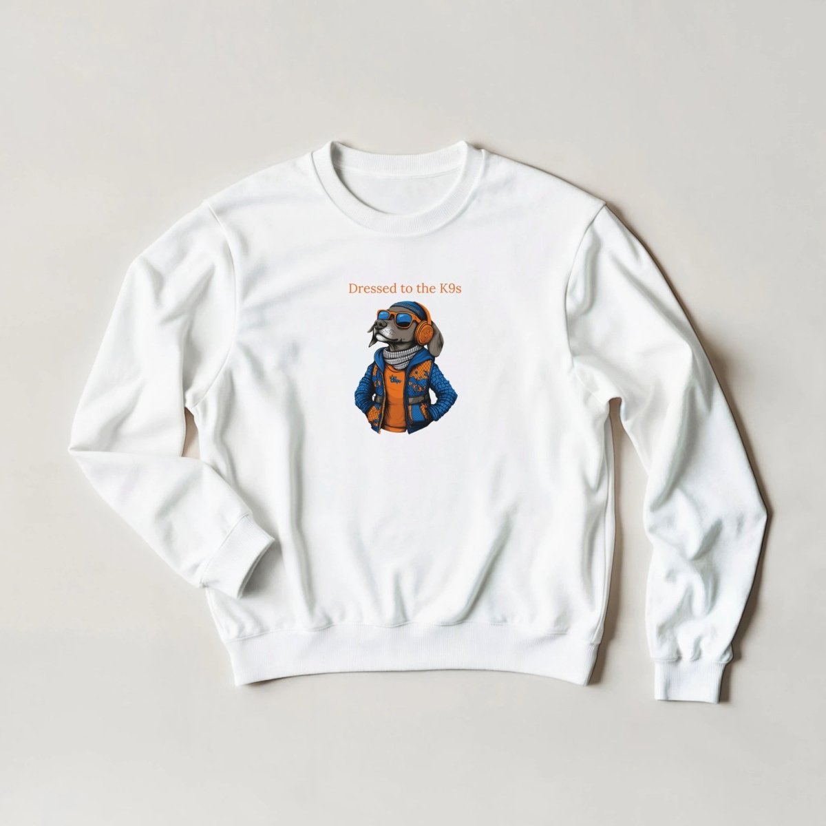 Dressed to the K9s Sweatshirt – Streetwear Graphic with Cool Dog Design - ROMAG Store