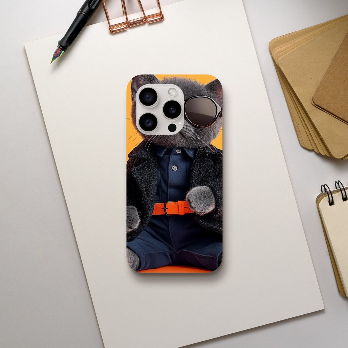 Chic Cat in Shades: Animal Fashion Week iPhone Tough Case - ROMAG Store