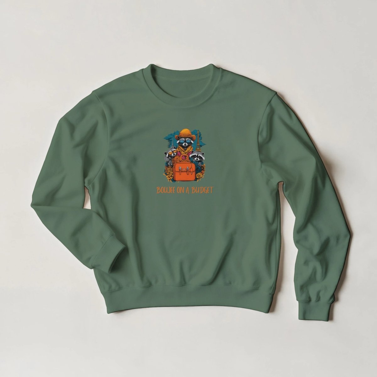 Boujee on a Budget Raccoon Sweatshirt - ROMAG Store