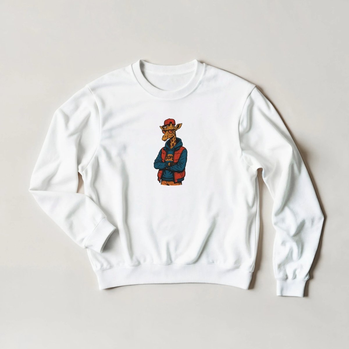 Dope Giraffe Sweatshirt – Streetwear Graphic - ROMAG Store