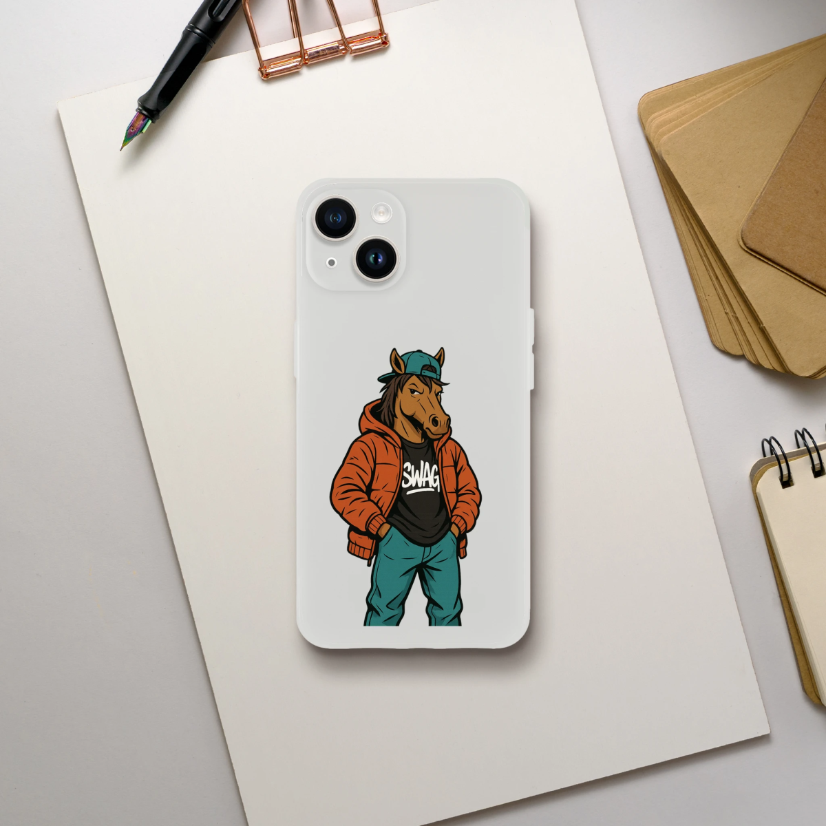 Cool Horse with Swag iPhone Flexi Case - ROMAG Store