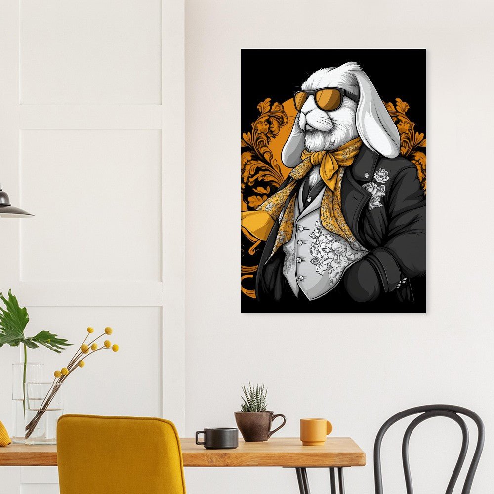 Luxury Rabbit in Suit Canvas Wall Art - ROMAG Store