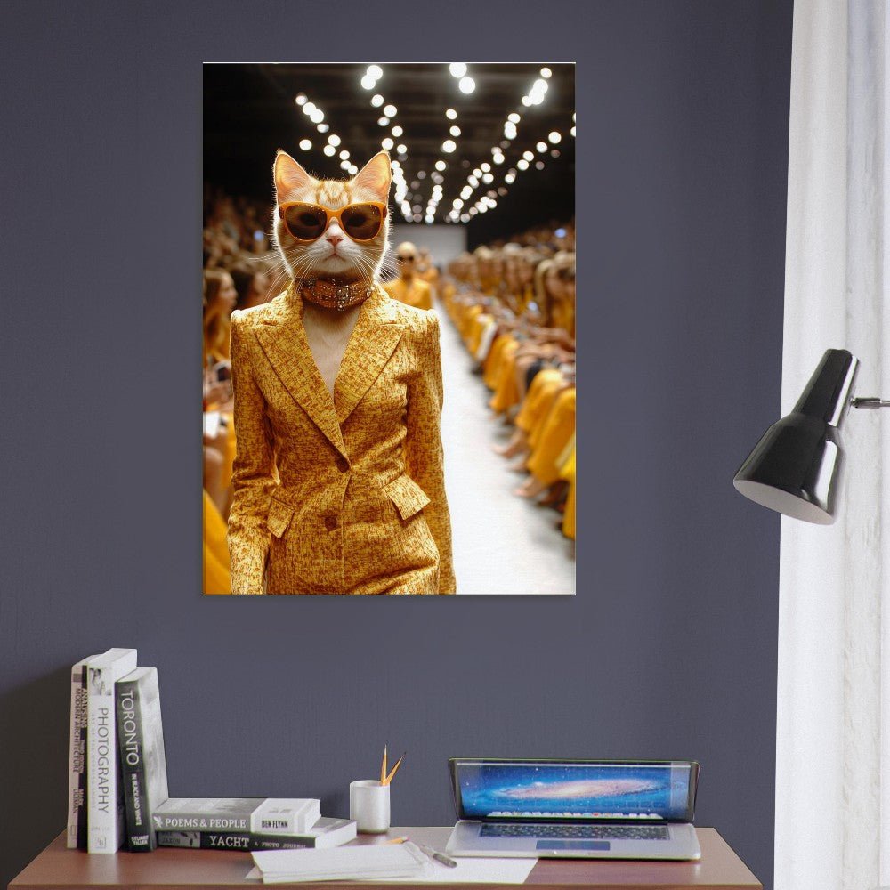 Luxury Cat Fashionista Canvas Wall Art - ROMAG Store