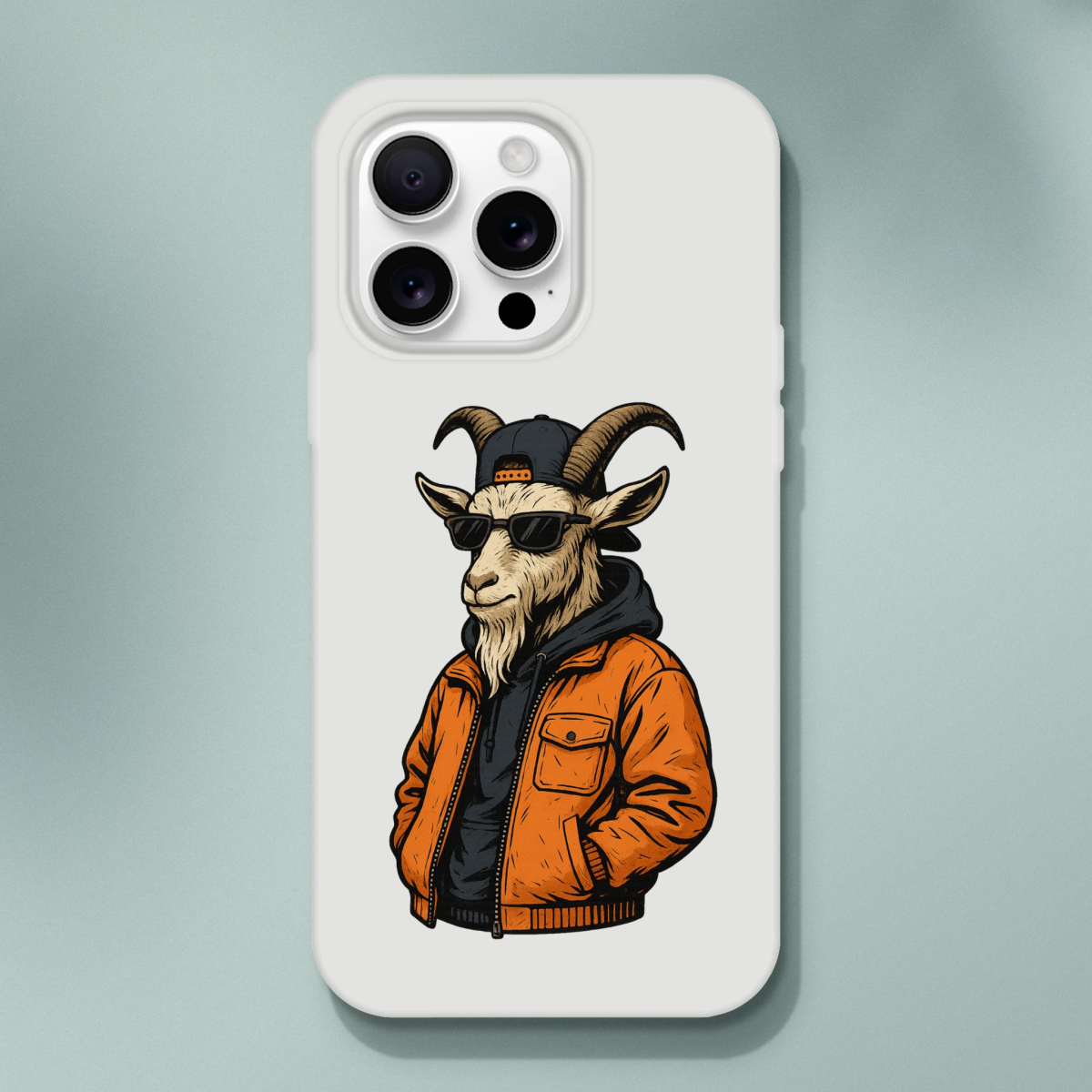 Cool Goat in Streetwear iPhone Flexi Case - ROMAG Store