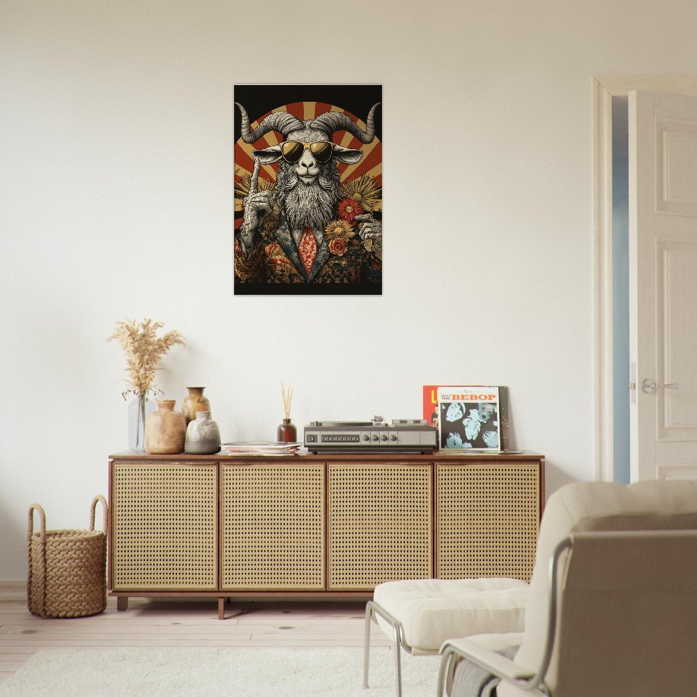 Hipster Goat Canvas Wall Art - ROMAG Store