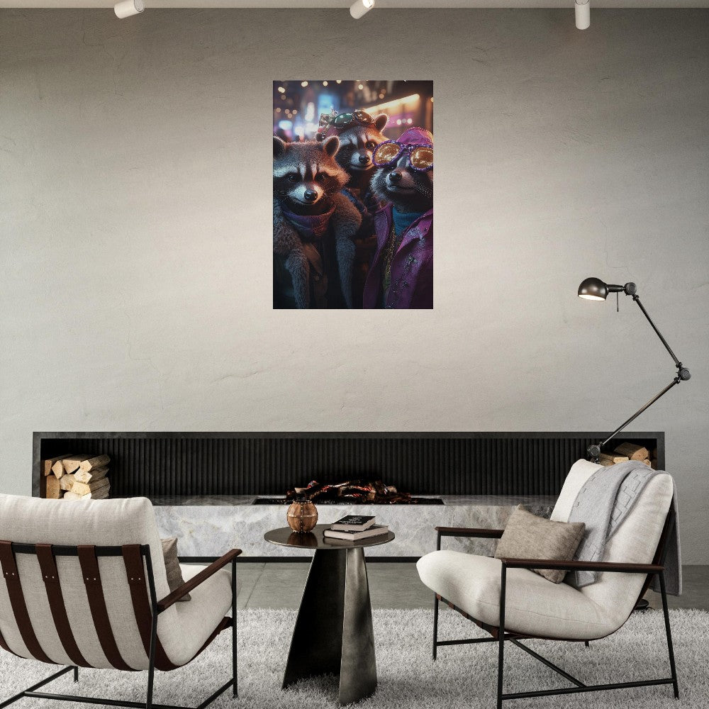 Urban Raccoon Crew Canvas Art - ROMAG Store