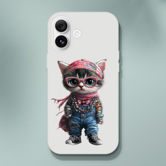 Hippie Chic Kitten iPhone Flexi Case - ROMAG Store