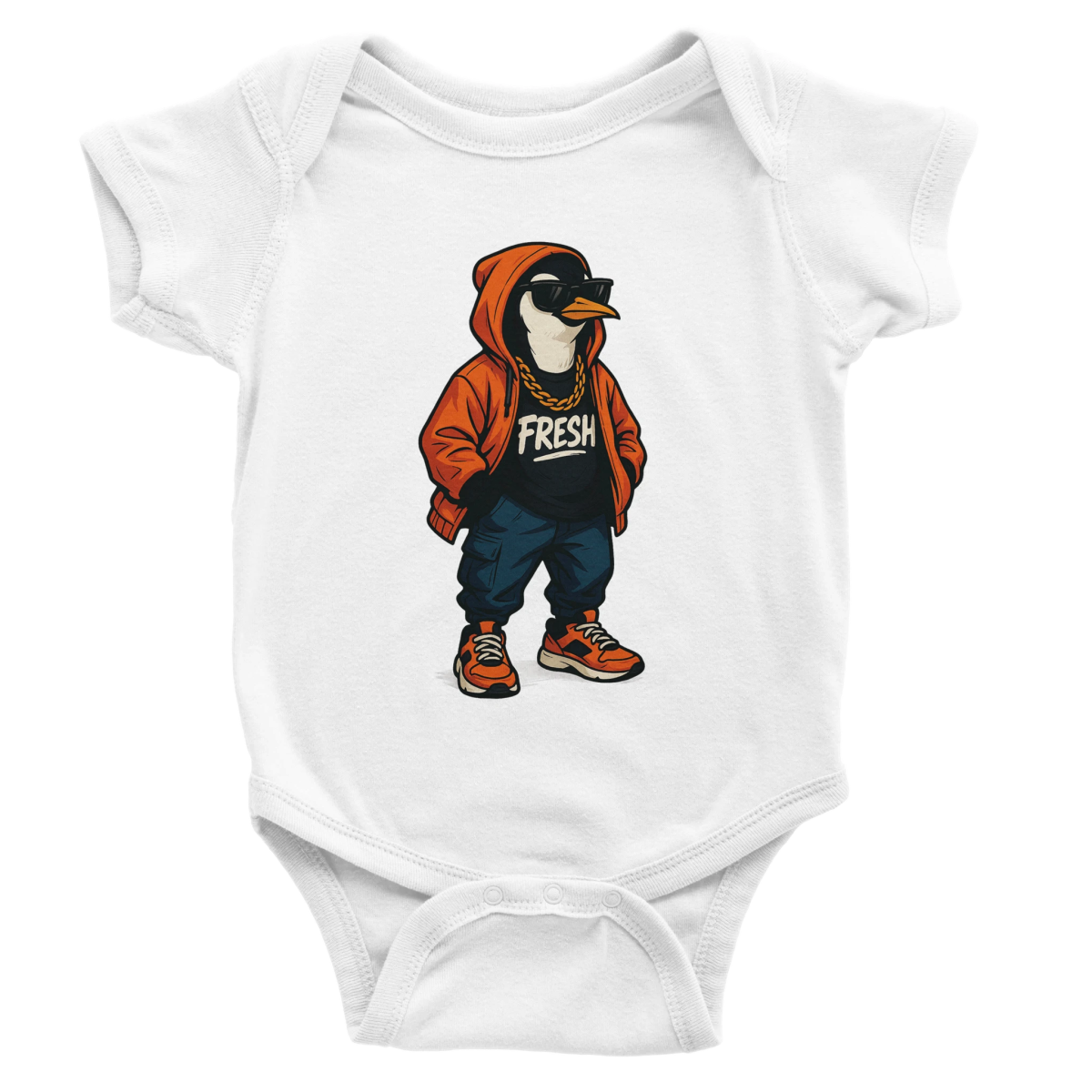Fresh Penguin Baby Short Sleeve Bodysuit - ROMAG Store