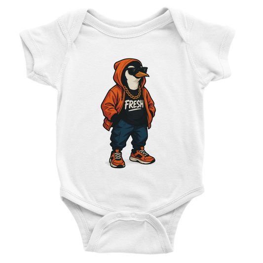 Fresh Penguin Baby Short Sleeve Bodysuit - ROMAG Store