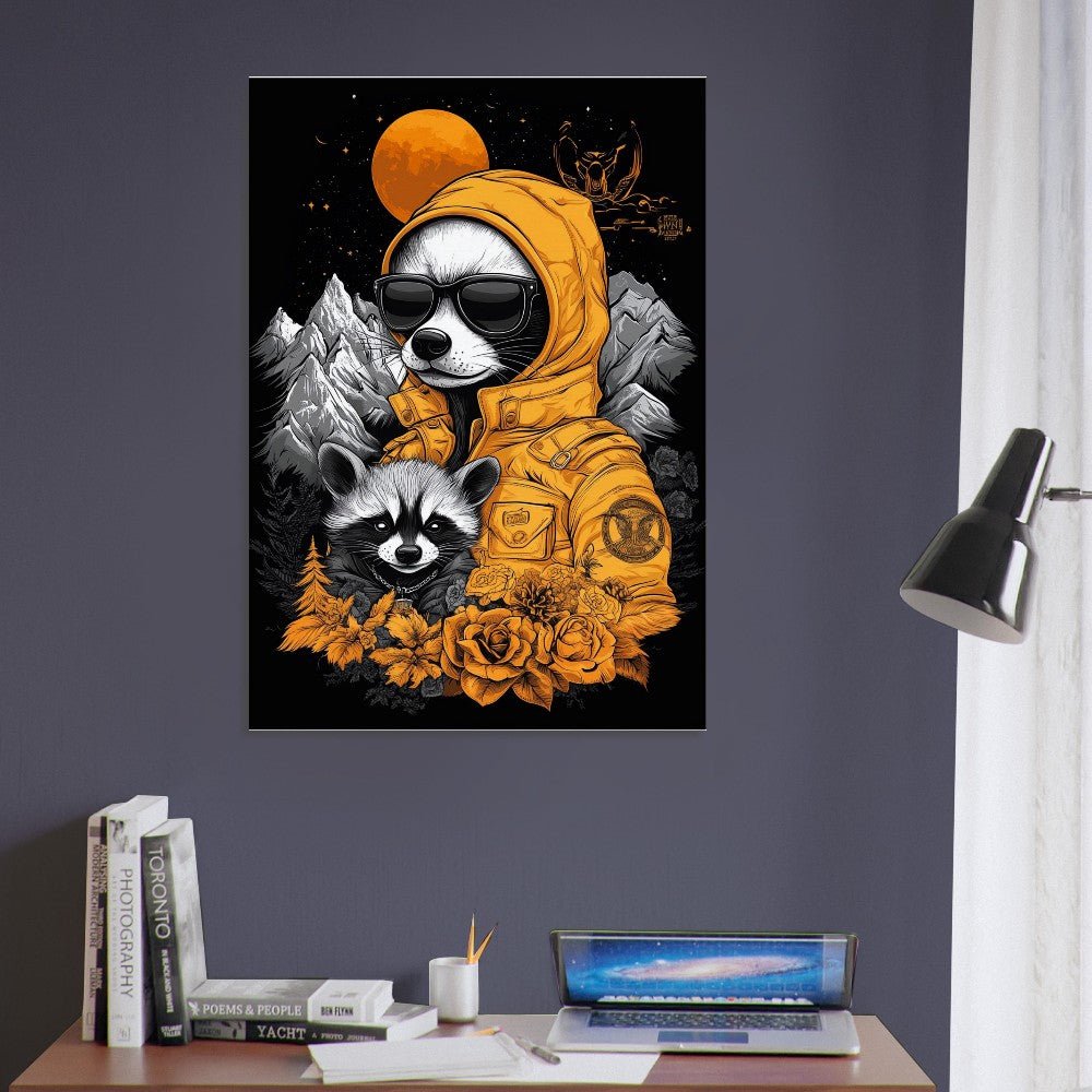 Raccoon in Hoodie Canvas Art - ROMAG Store