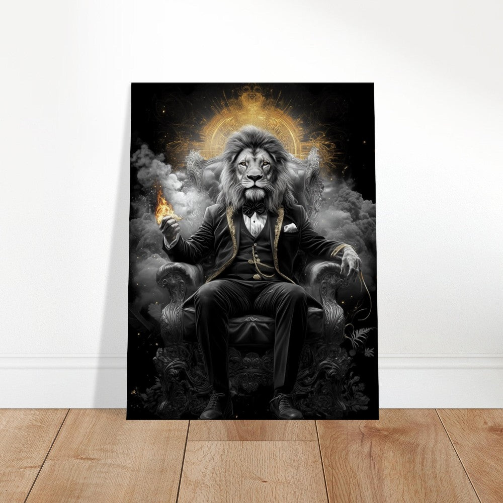 Regal Lion in Tuxedo Canvas Art - ROMAG Store