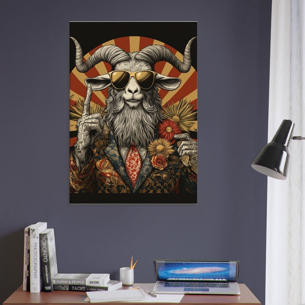 Hipster Goat Canvas Wall Art - ROMAG Store