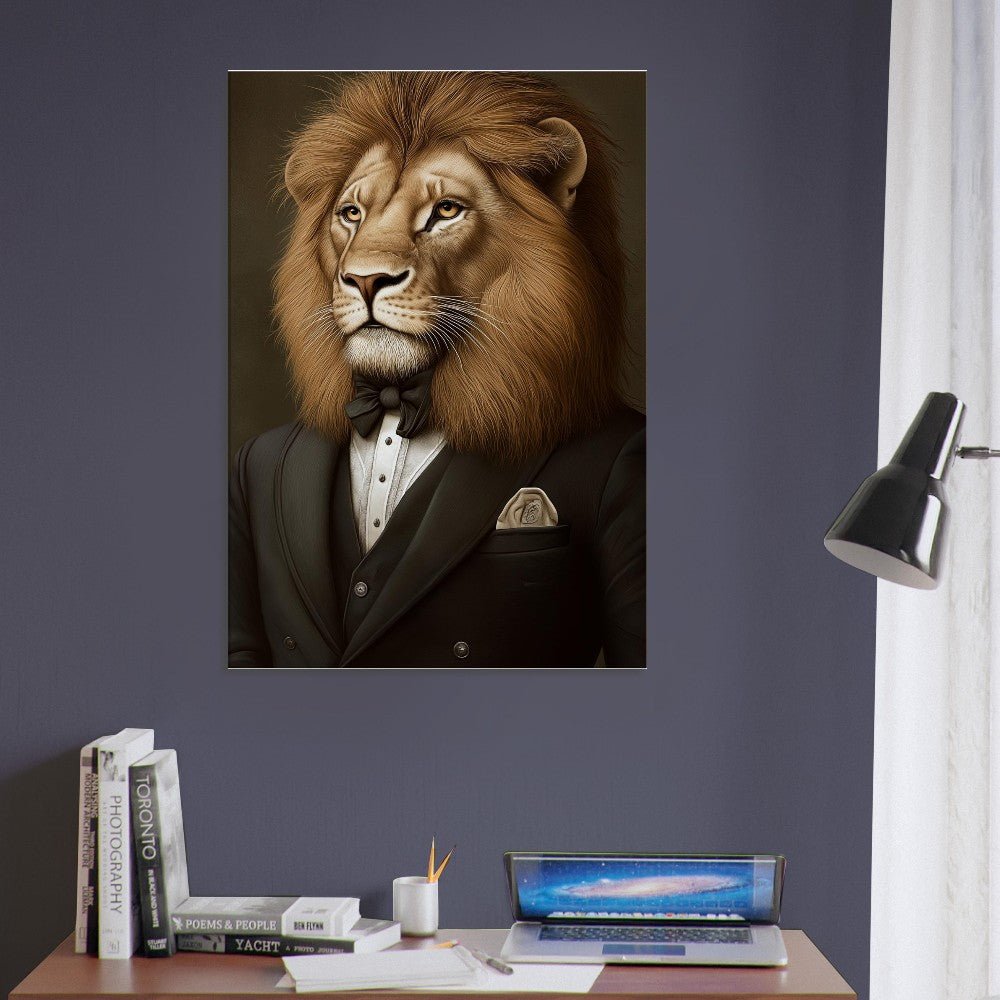Luxury Lion in Suit Canvas - ROMAG Store