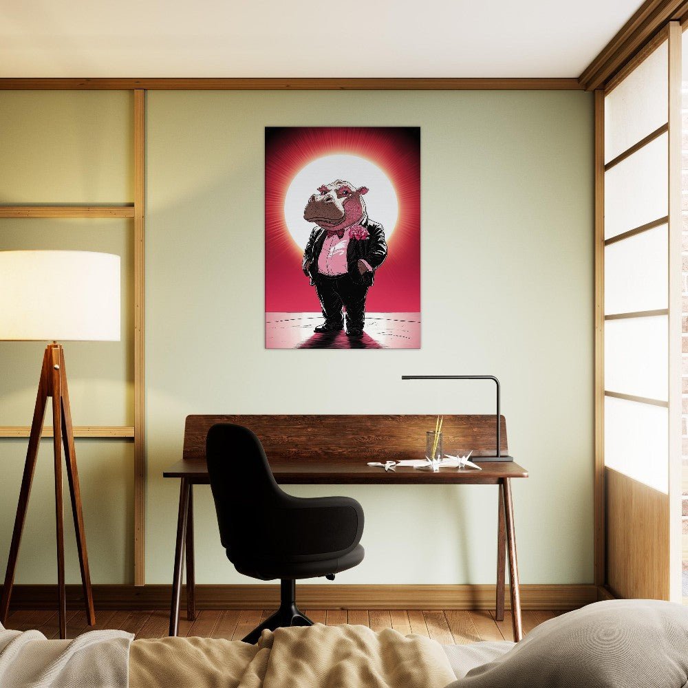 Dapper Hippo Canvas Art - ROMAG Store