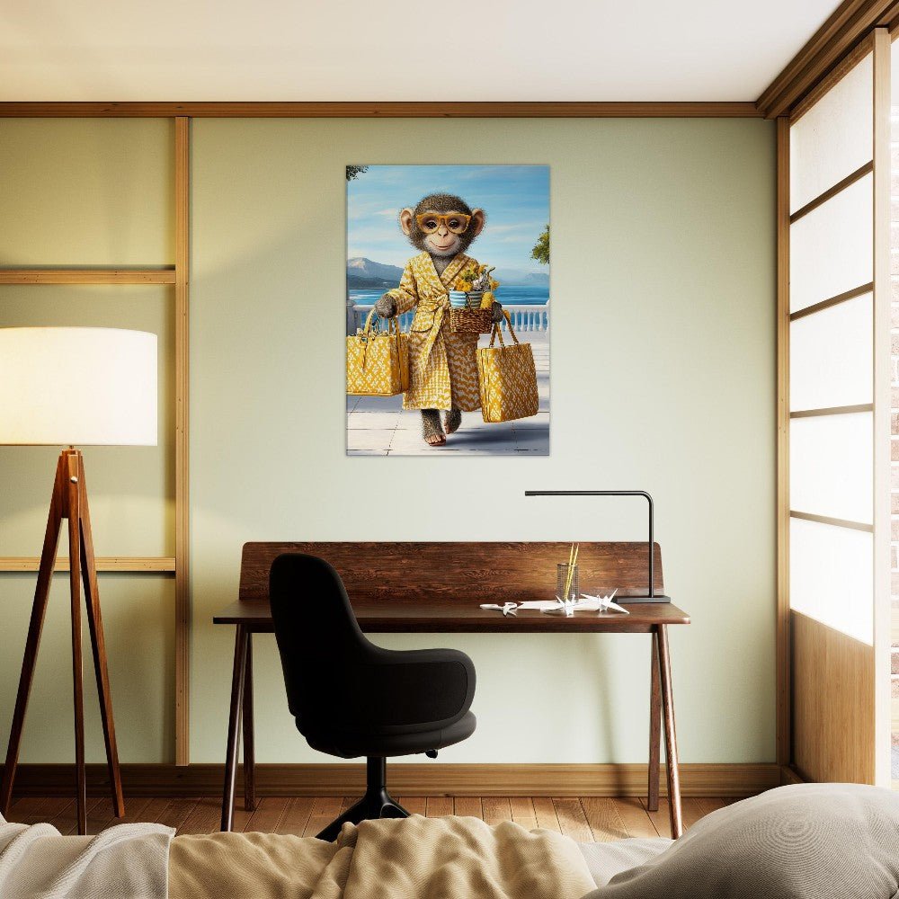 Chic Monkey in Robe Canvas Print - ROMAG Store