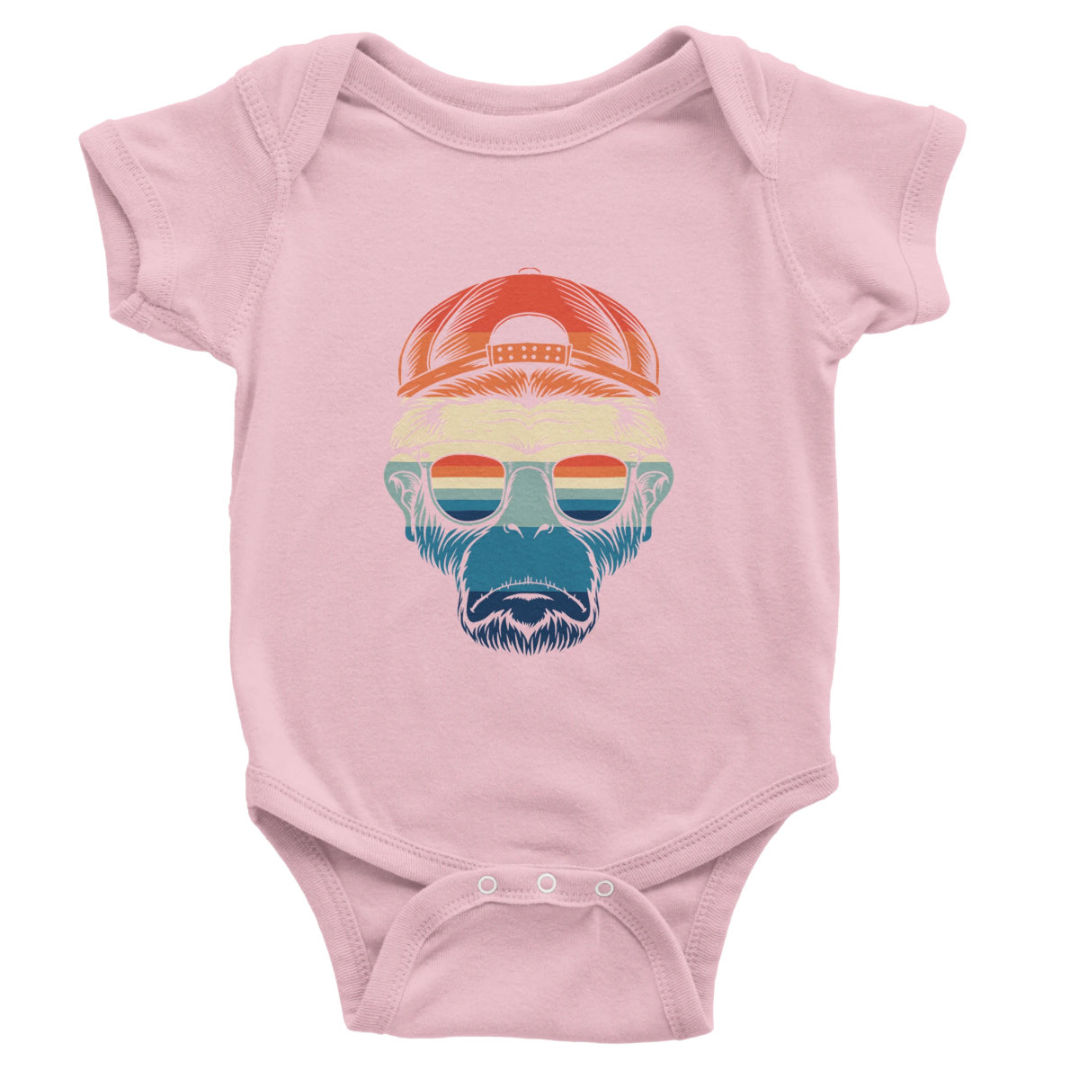 Retro Cool Ape Baby Short Sleeve Bodysuit - ROMAG Store