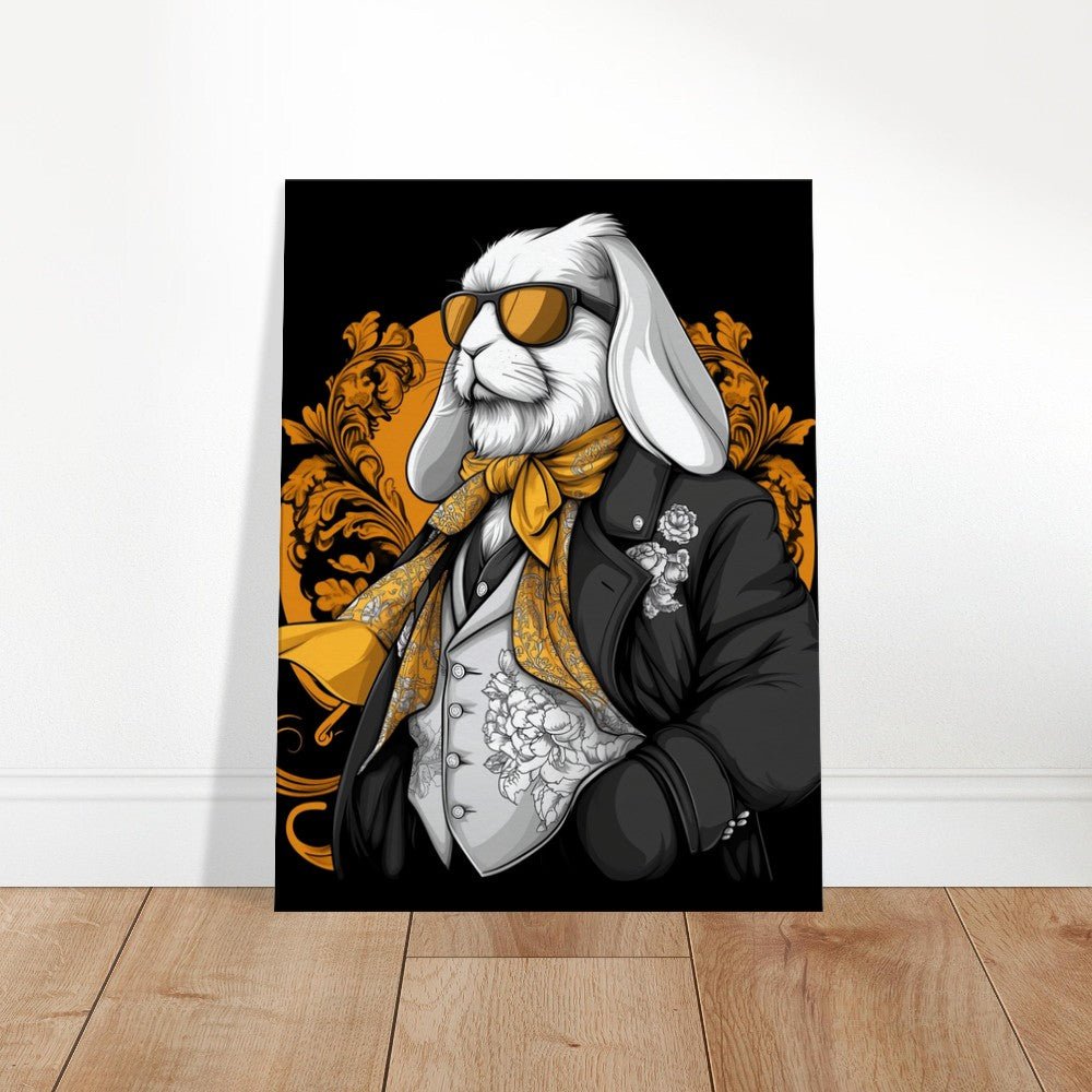 Luxury Rabbit in Suit Canvas Wall Art - ROMAG Store