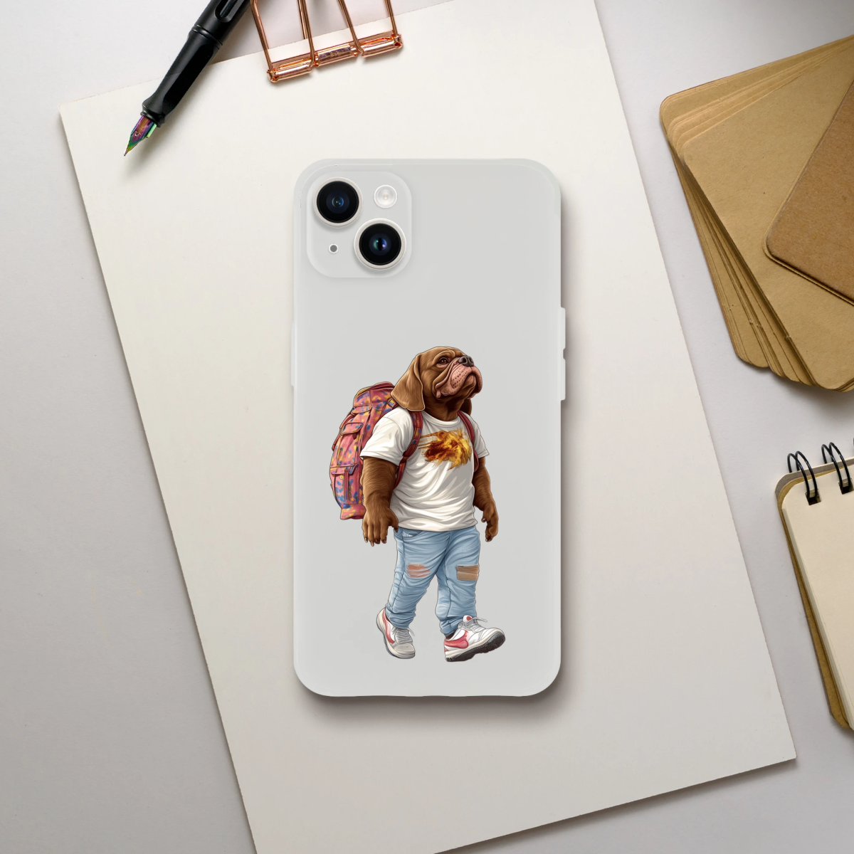 Cool Bulldog Traveler iPhone Flexi Case - ROMAG Store