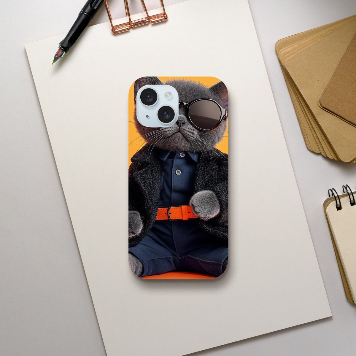 Chic Cat in Shades: Animal Fashion Week iPhone Tough Case - ROMAG Store