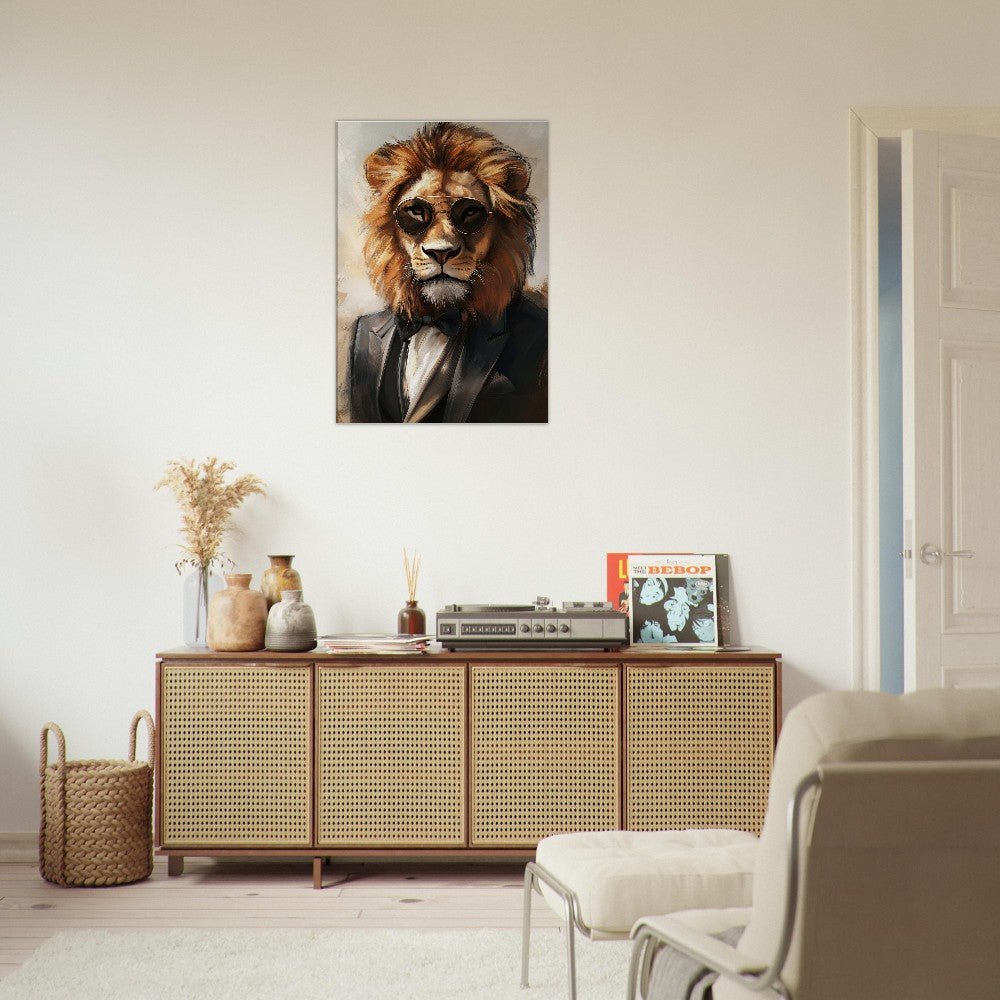Lion in Suit Canvas Wall Art - ROMAG Store