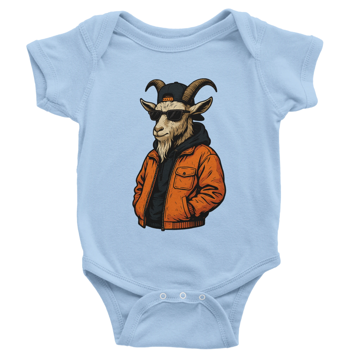Street Style Goat Baby Short Sleeve Bodysuit - ROMAG Store