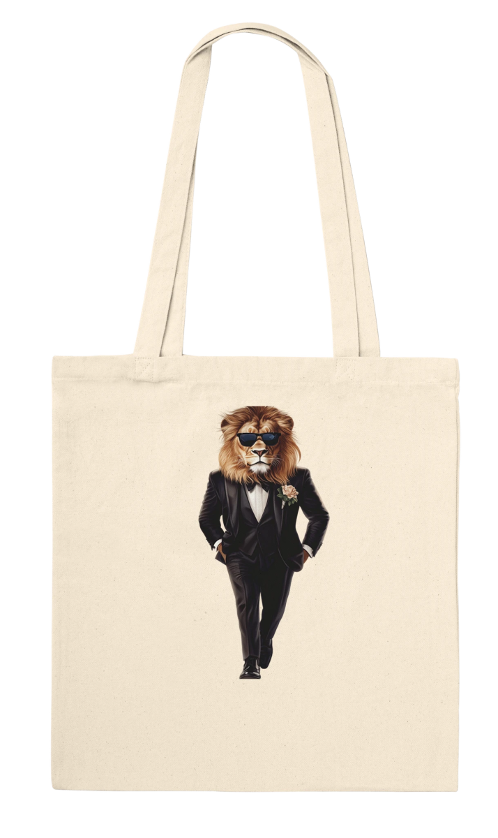 Dapper Lion in Suit Tote Bag - ROMAG Store
