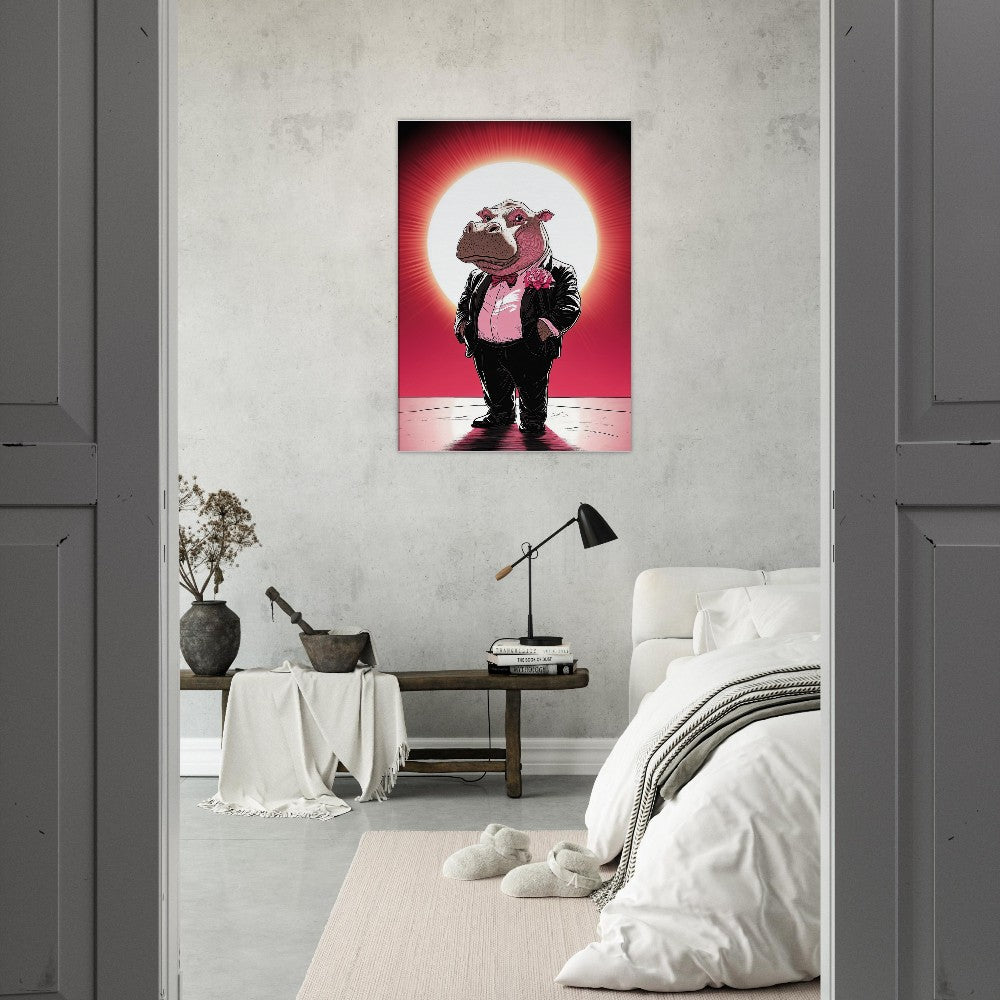 Dapper Hippo Canvas Art - ROMAG Store