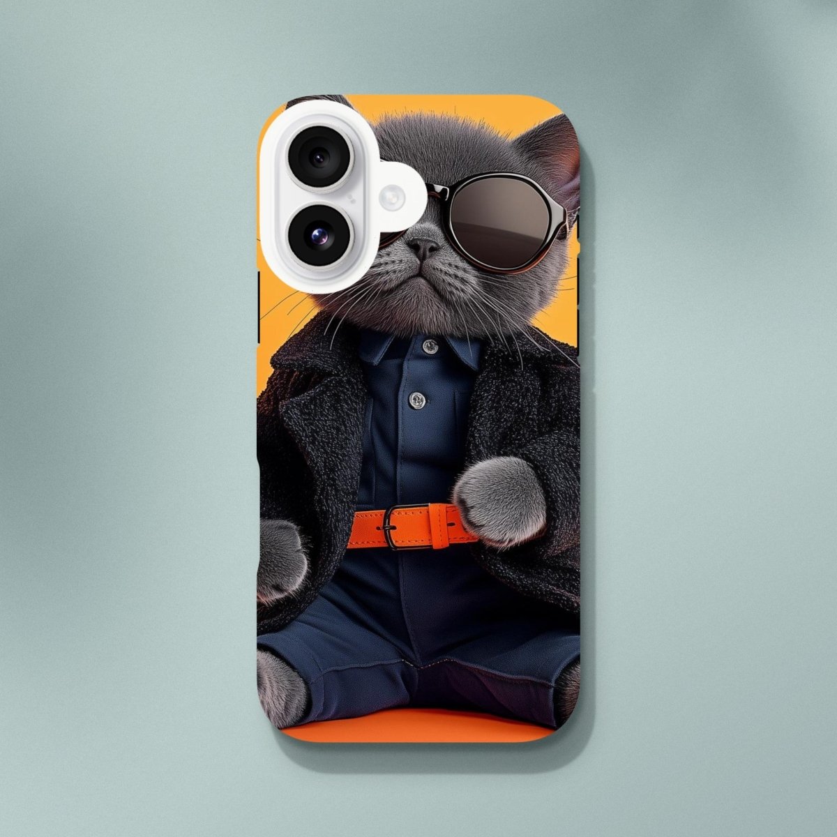 Chic Cat in Shades: Animal Fashion Week iPhone Tough Case - ROMAG Store