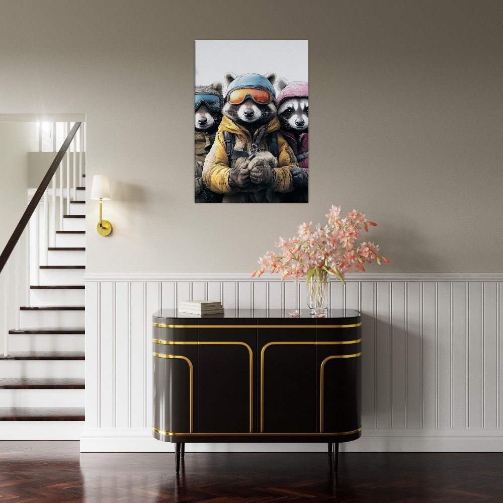 Raccoon Ski Team Canvas Print - ROMAG Store