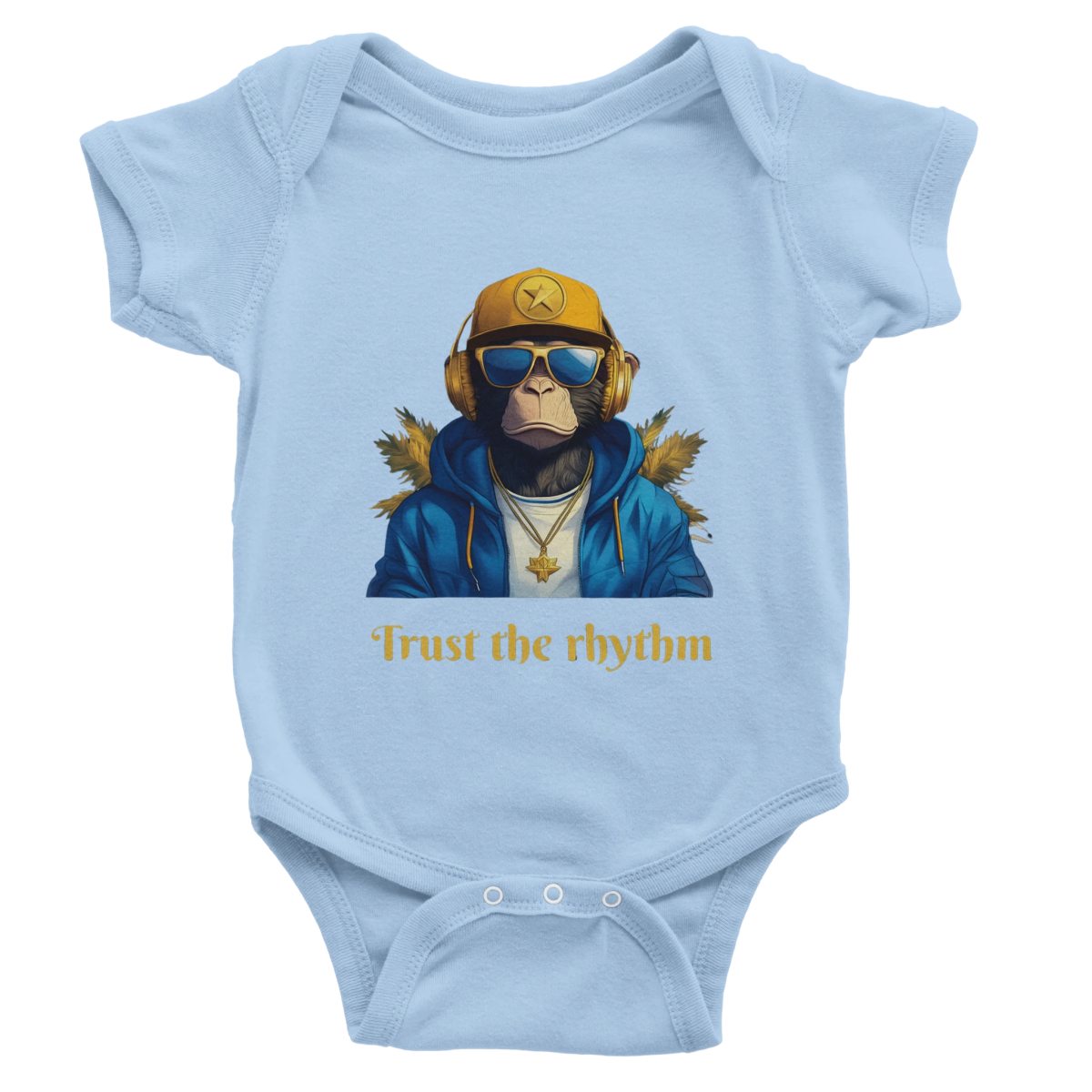 Cool Monkey DJ Baby Short Sleeve Bodysuit - ROMAG Store