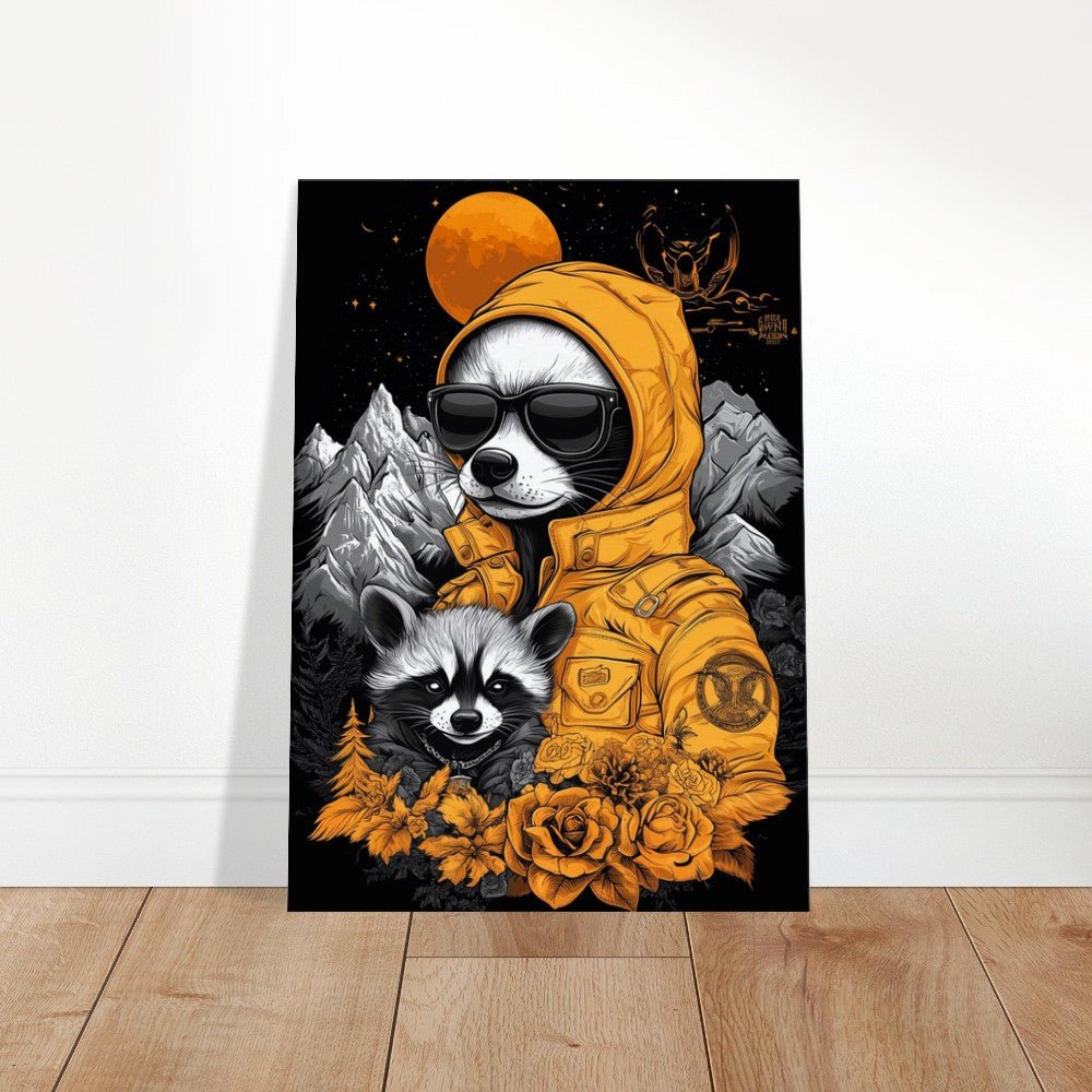 Raccoon in Hoodie Canvas Art - ROMAG Store
