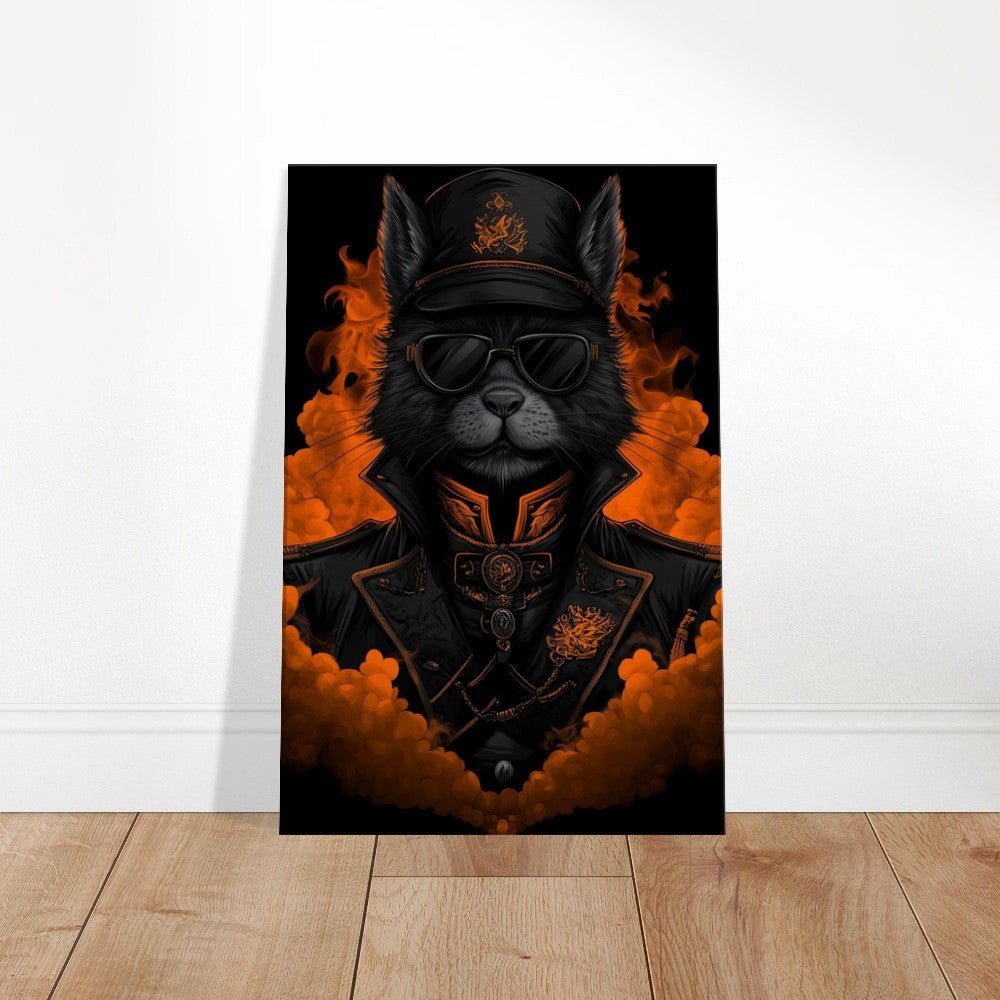 Black Cat Commander Canvas Art - ROMAG Store