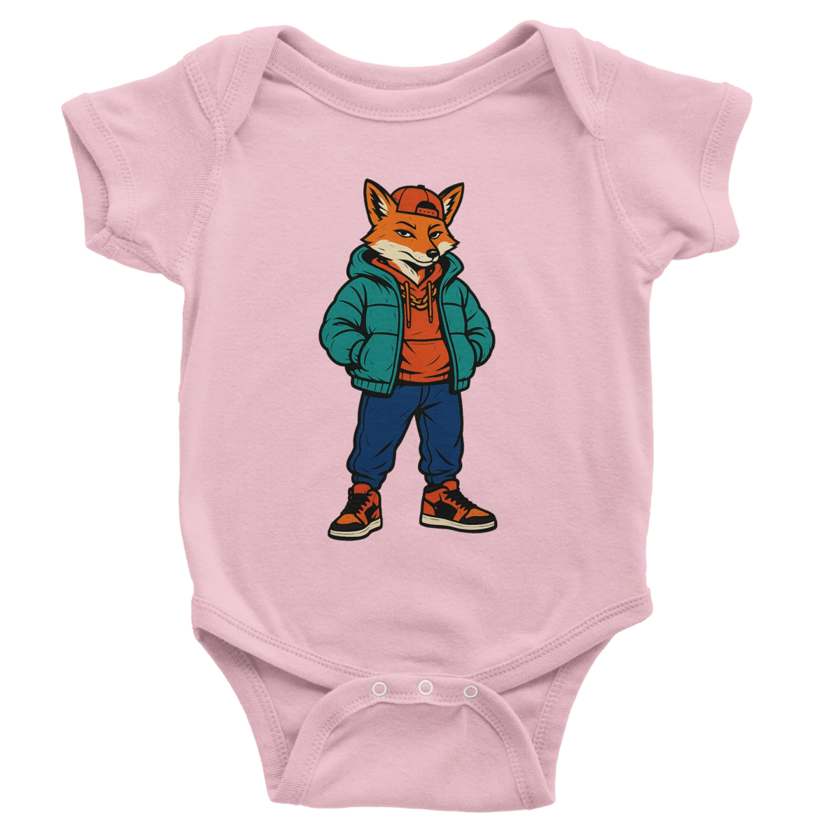 Cool Fox Hip - Hop Baby Short Sleeve Bodysuit - ROMAG Store
