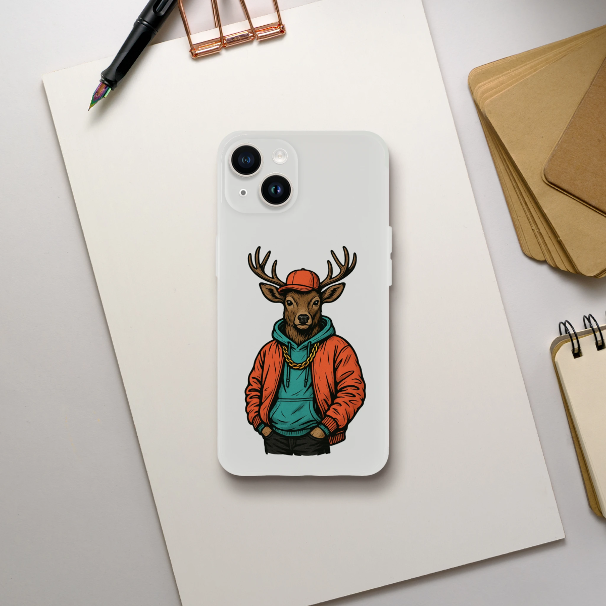 Cool Streetwear Deer iPhone Flexi Case - ROMAG Store