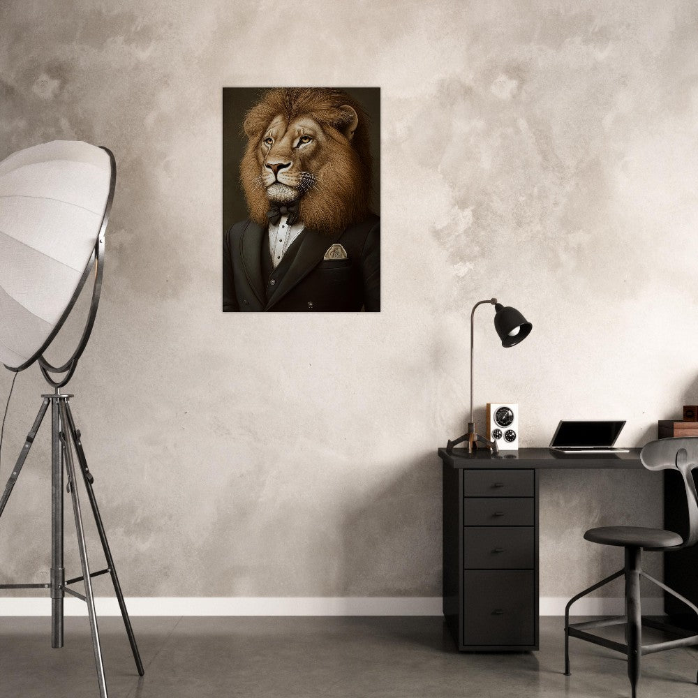 Luxury Lion in Suit Canvas - ROMAG Store