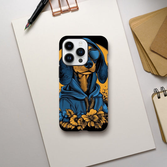 Cool Dachshund in Hoodie iPhone Tough Case - ROMAG Store