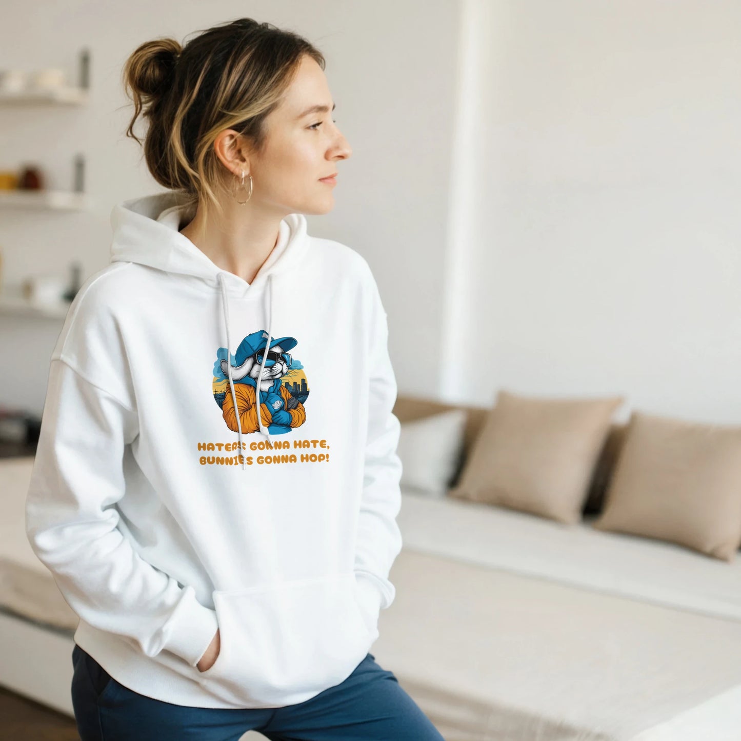 Streetwise Bunny: "Haters Gonna Hate" Hoodie - ROMAG Store