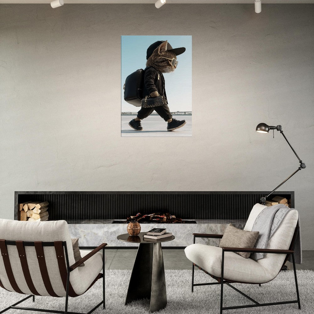 Urban Chic Cat Canvas Wall Art - ROMAG Store