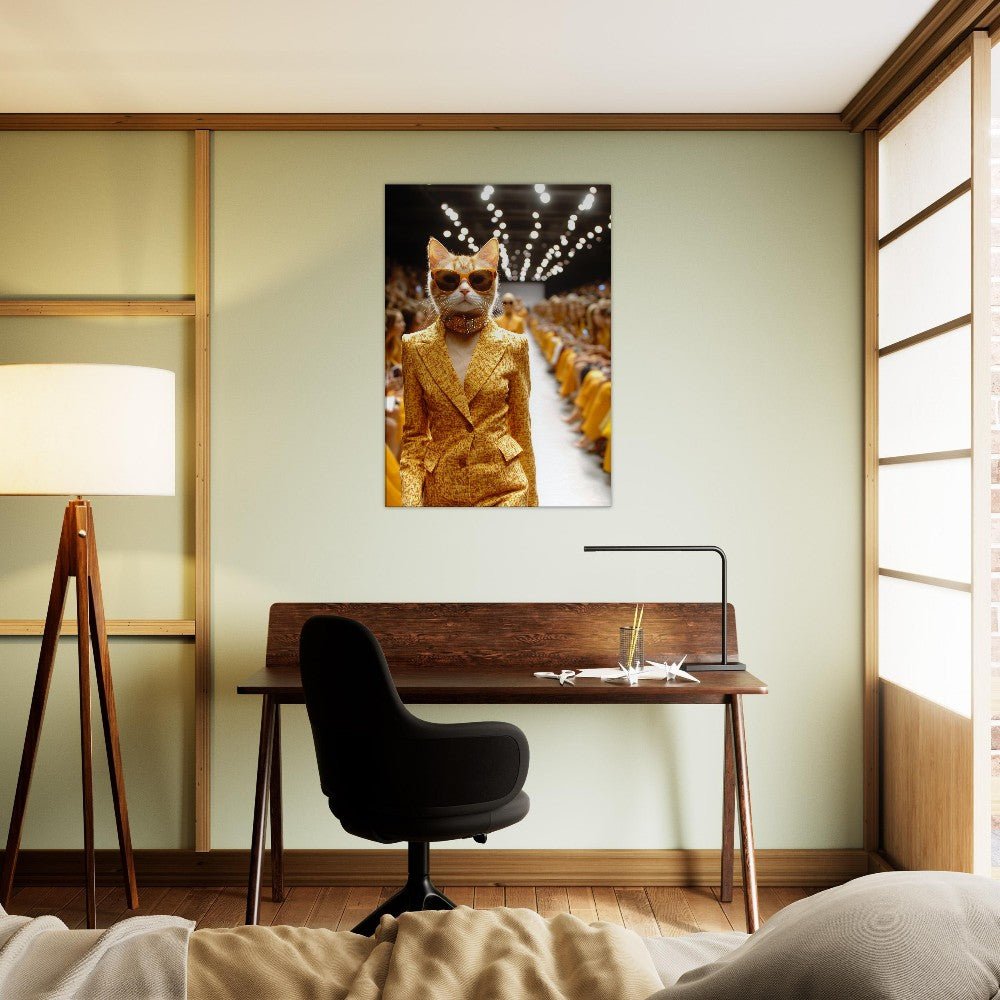 Luxury Cat Fashionista Canvas Wall Art - ROMAG Store