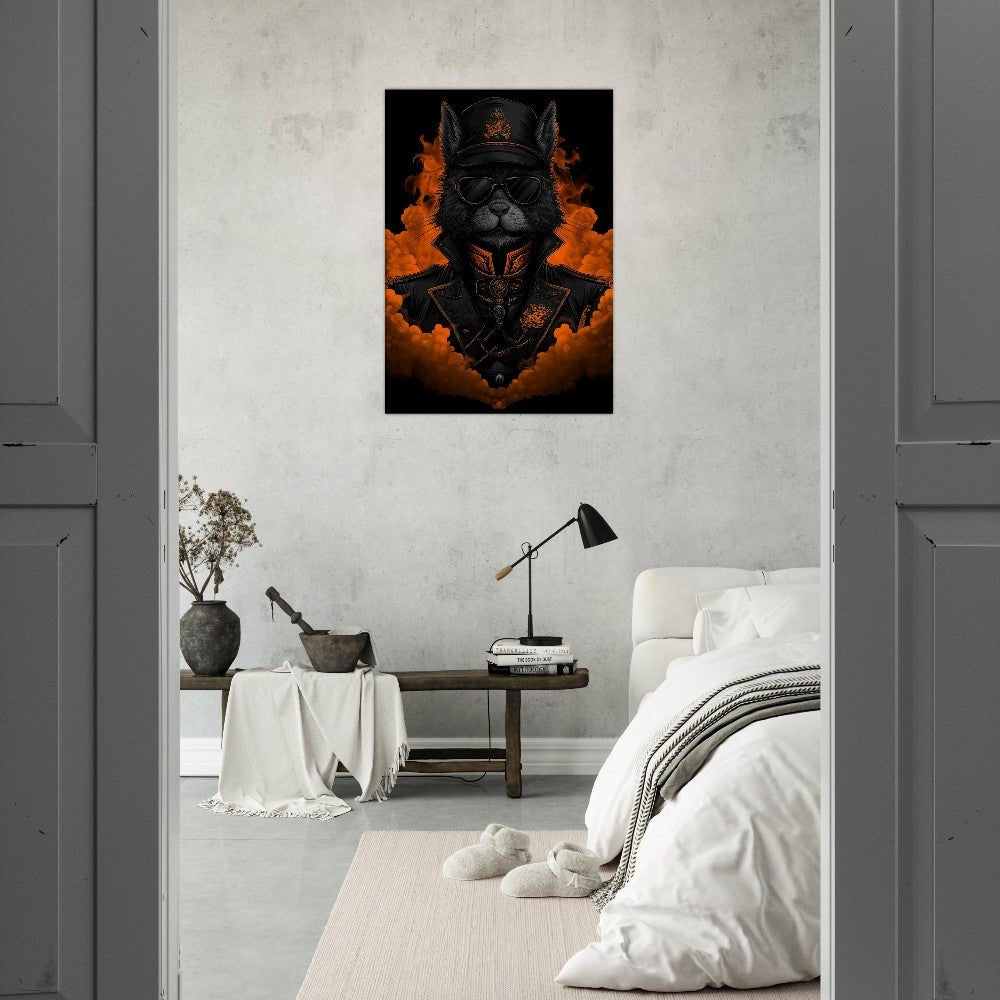 Black Cat Commander Canvas Art - ROMAG Store