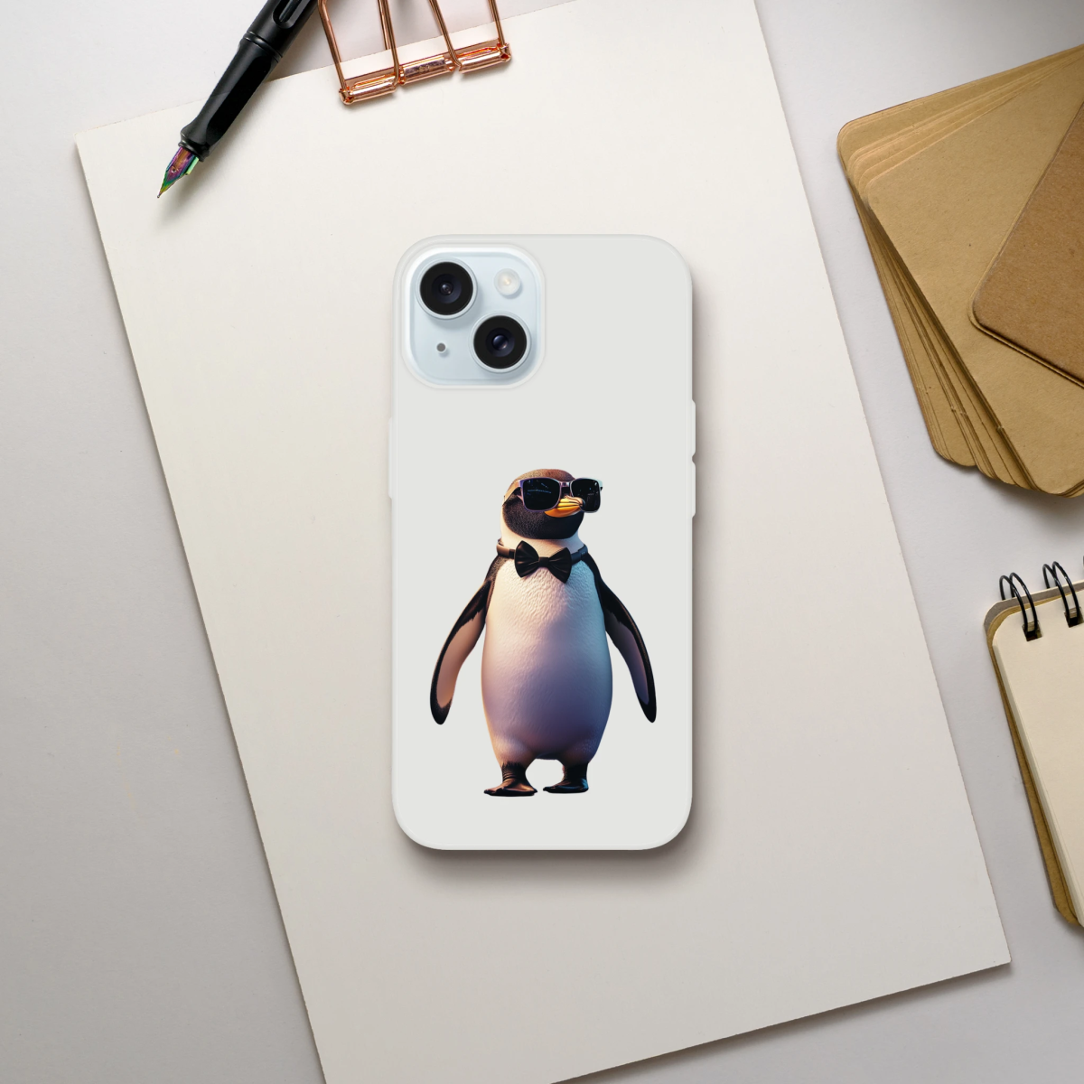 Chic Dapper Penguin iPhone Flexi Case - ROMAG Store
