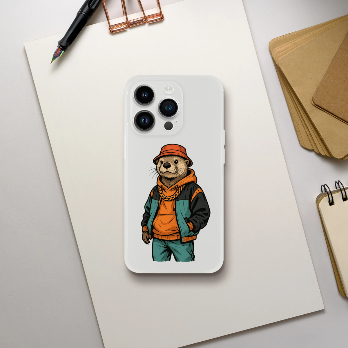 Retro Street Otter iPhone Flexi Case - ROMAG Store