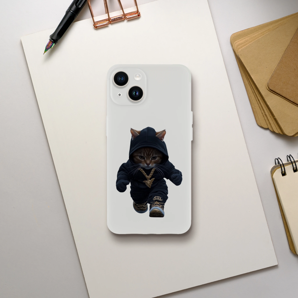 Gangsta Cat iPhone Flexi Case - ROMAG Store