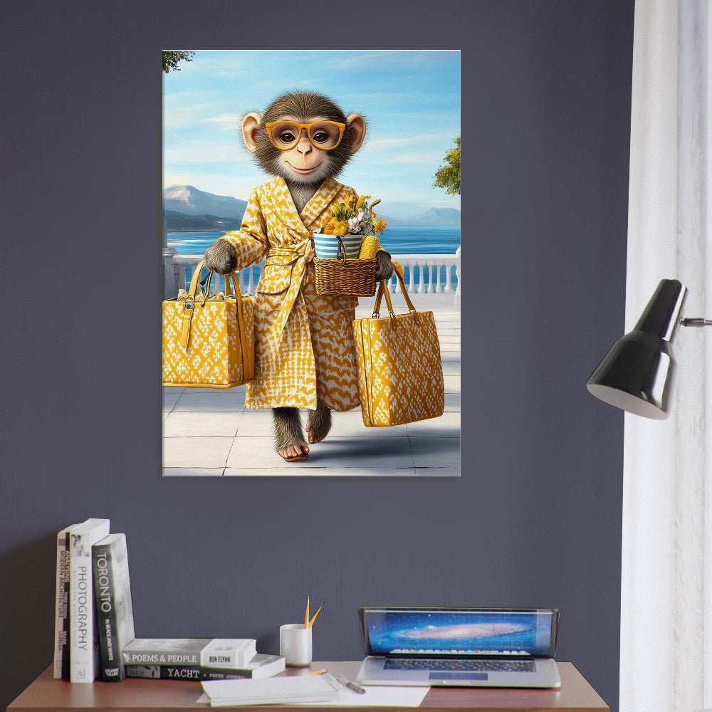 Chic Monkey in Robe Canvas Print - ROMAG Store