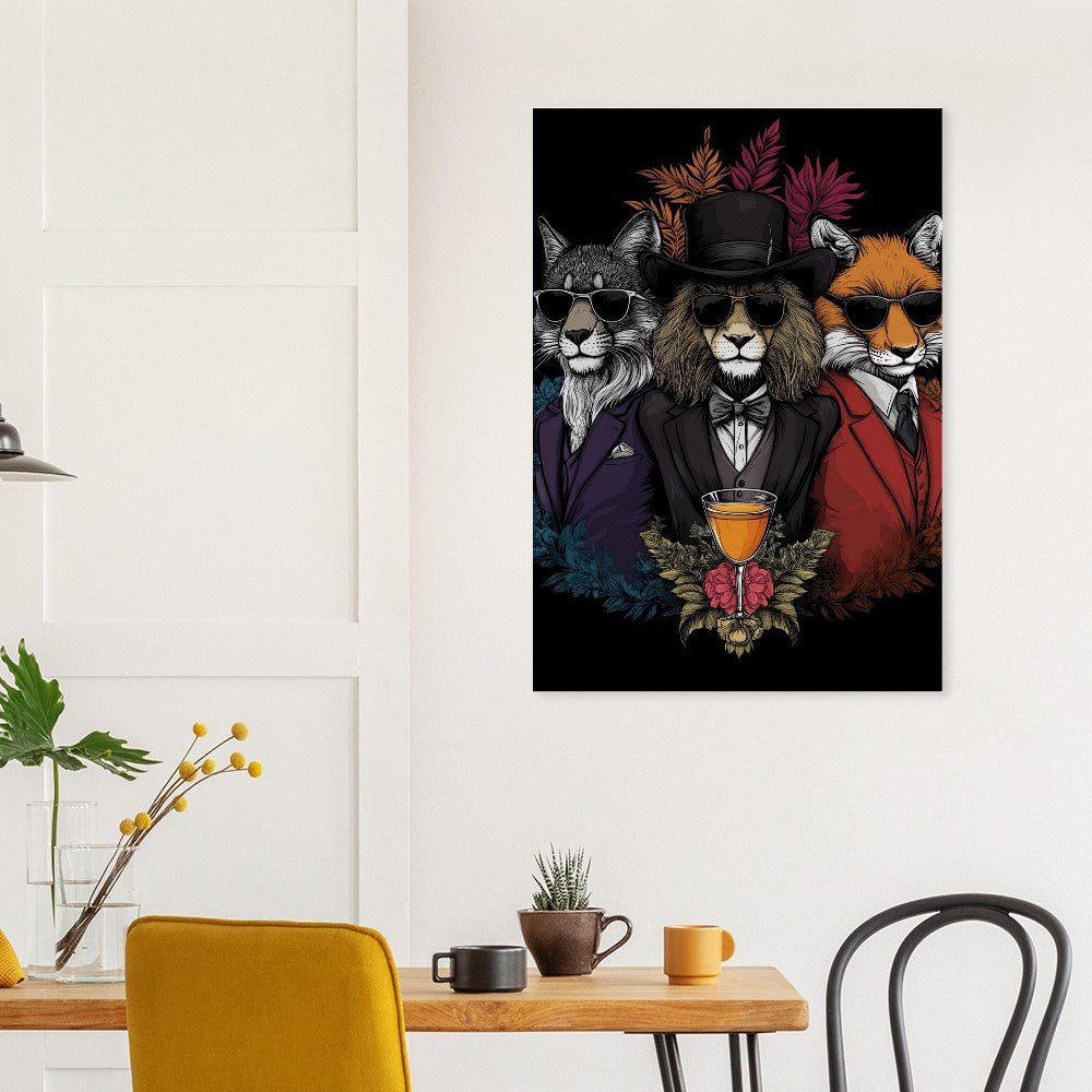 Suited Fox, Wolf & Lion Canvas - ROMAG Store