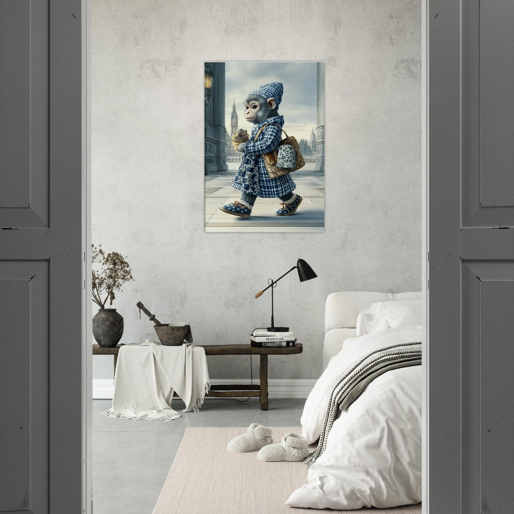 Chic Monkey in Plaid Canvas Art - ROMAG Store