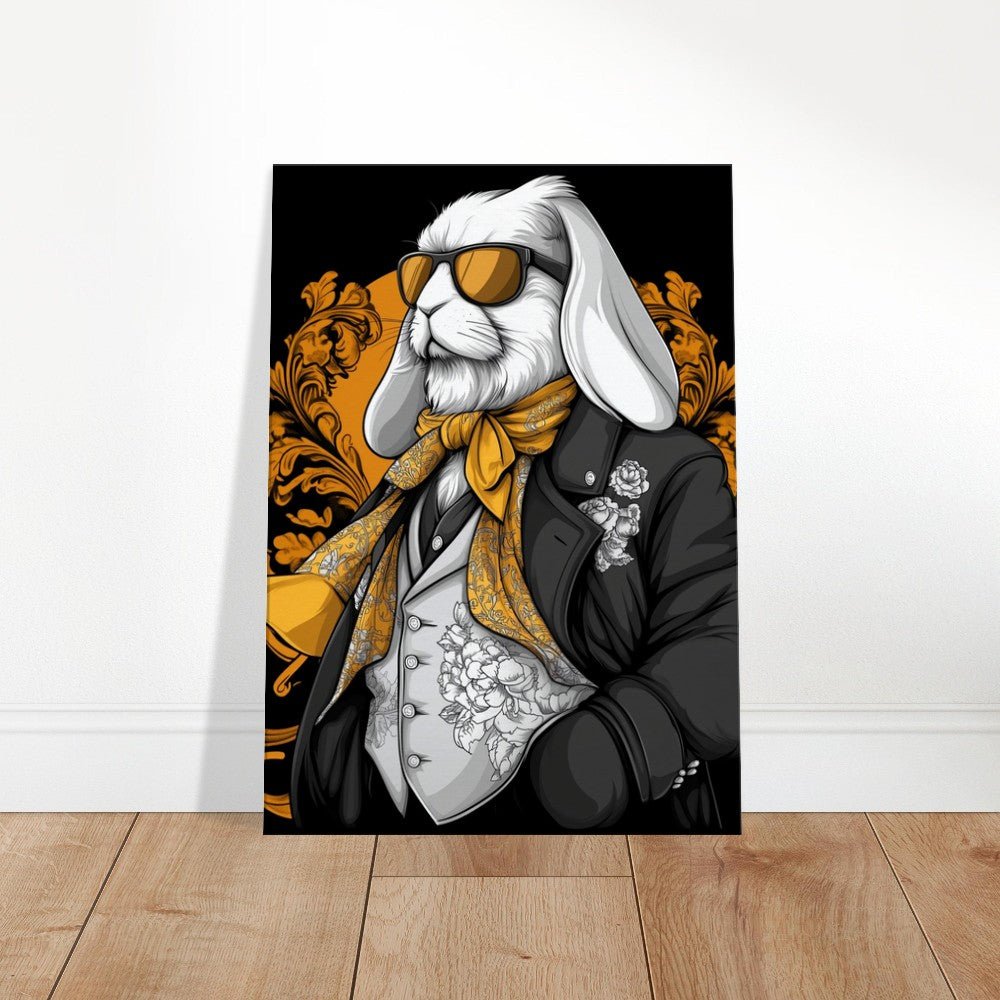 Luxury Rabbit in Suit Canvas Wall Art - ROMAG Store