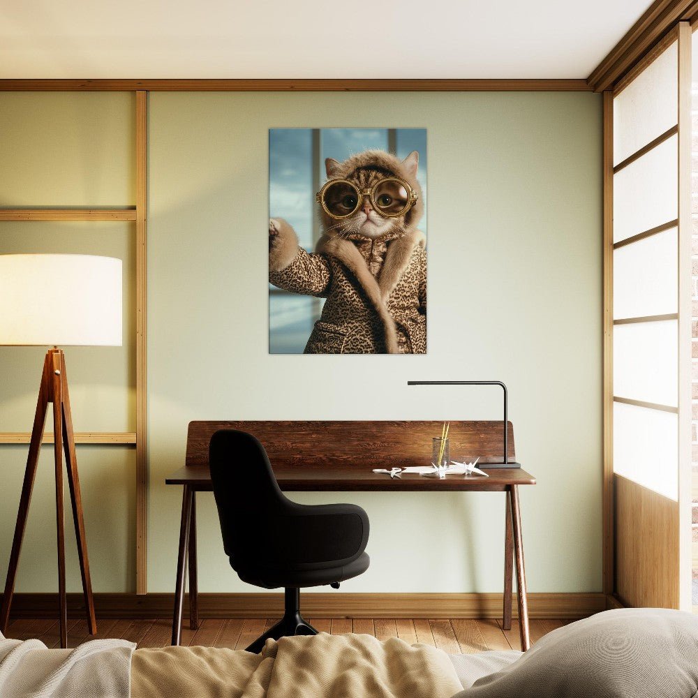 Luxury Cat in Fur Coat Canvas - ROMAG Store